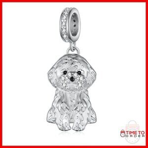 Sterling Silver Dog Charm Bracelet Gift for Women 11x16mm